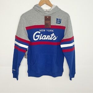 Mitchell & Ness Boys New York Giants Hooded Sweatshirt Size Large (14/16)
